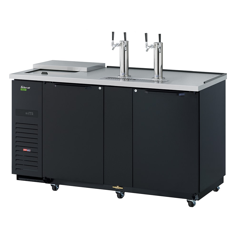 083-TCB3SBDN6 69 1/8" Kegerator Beer Dispenser w/ (3) 1/2 Keg Capacity - (2) Columns, Black,...