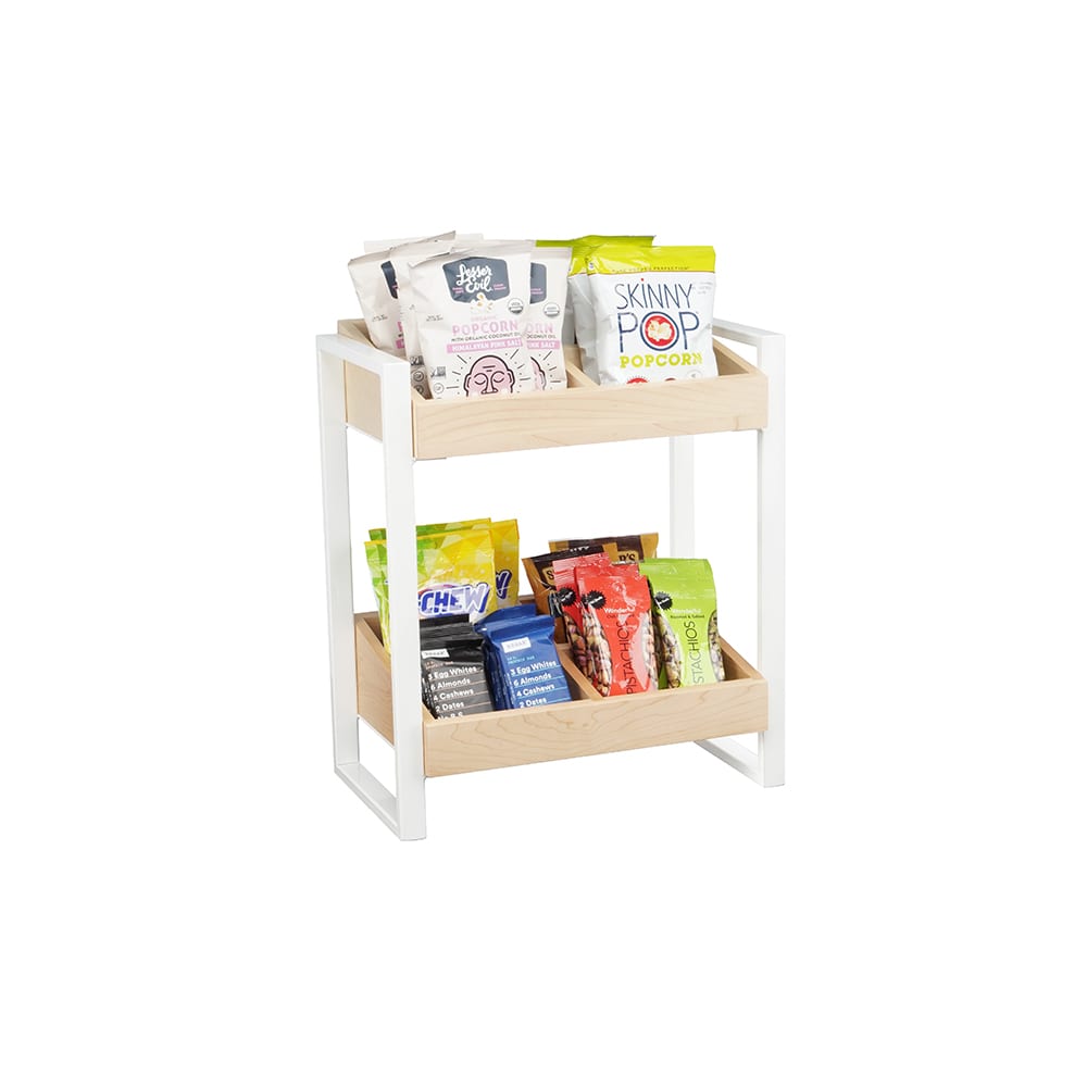 151-2235715 2 Tier Display Riser w/ (8) Compartments - 16"L x 9"W x 18"H, Maple Wo...