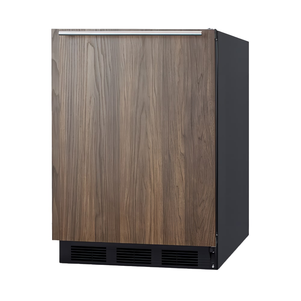 Summit CT663BKBIWP1 24"W Undercounter Refrigerator & Freezer w/ (1) Door - Walnut Wood, 115v