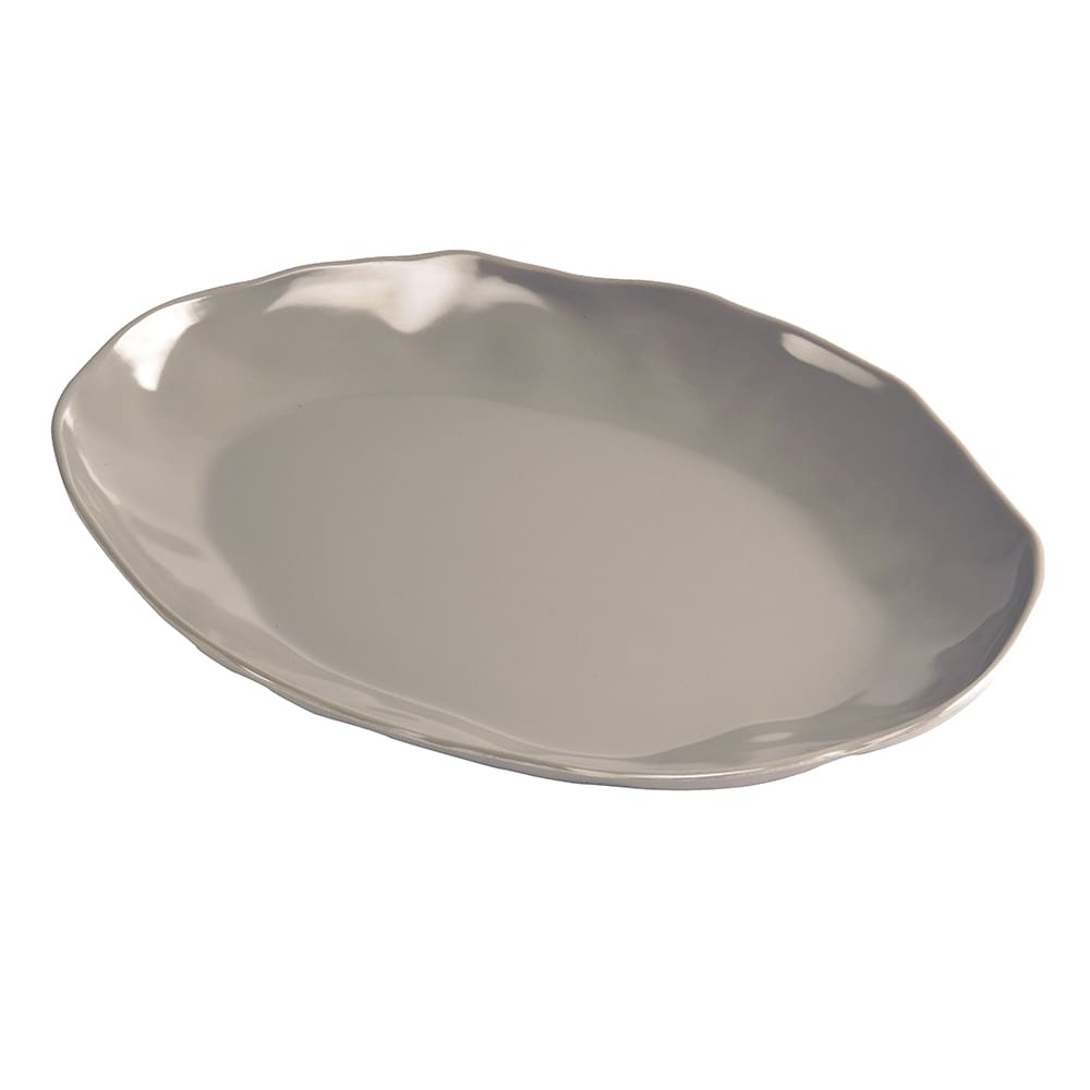 Cal-Mil 22306-912-102 12" x 9" Oval Marin Platter - Melamine, Ash Gray