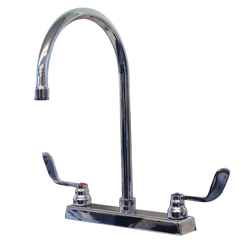 009-K134 Deck Mount Faucet w/ 8 1/2" Gooseneck Spout & 8" Wrist Handles