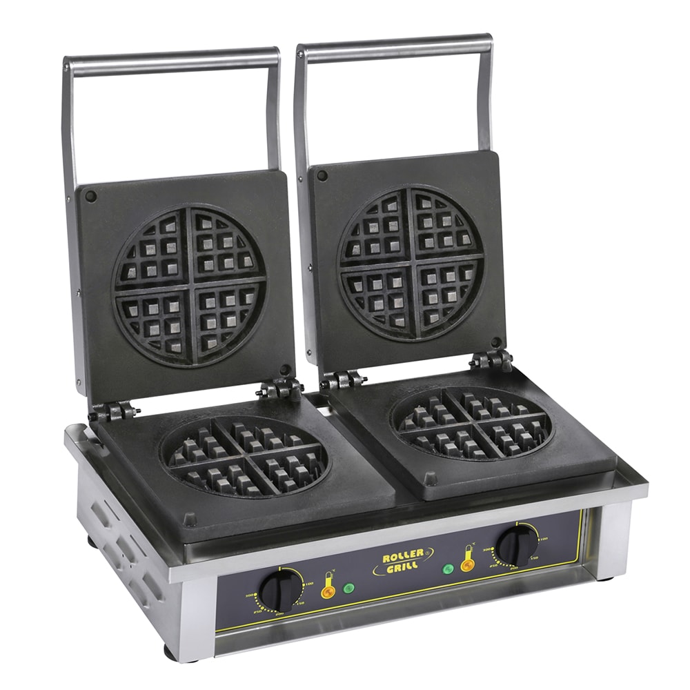 569-GED75 Double Classic Belgian Waffle Maker w/ Cast Iron Grids, 3300W