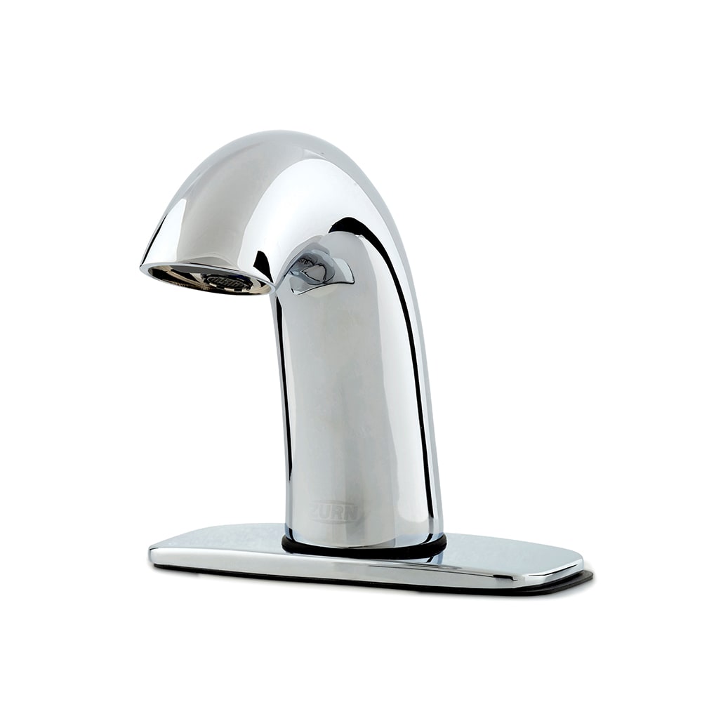 Zurn Industries Z6950-XL-S-CP4-F Deck Mount Sensor Faucet w/ 0.5 gpm Spray Outlet & 4" Cover Plate - Chrome