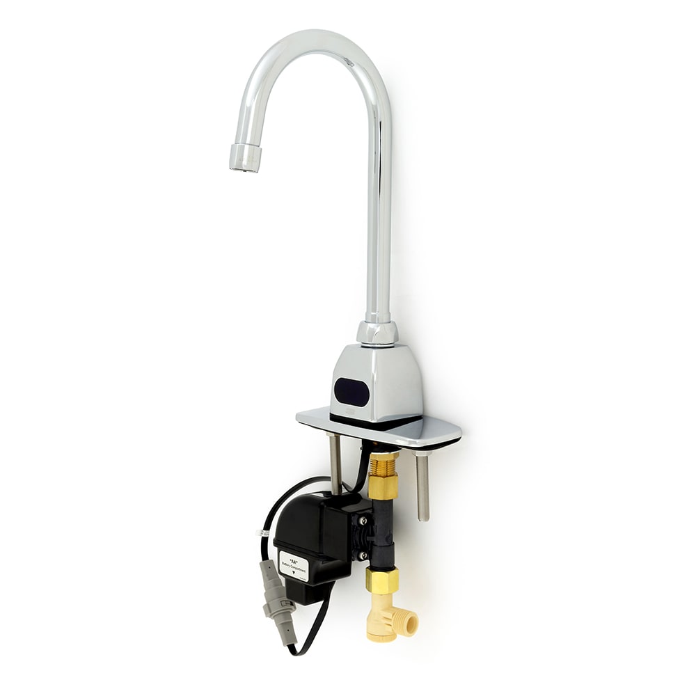 813-Z6920XLCP4 Deck Mount Gooseneck Sensor Faucet w/ 0.5 gpm Aerator & 4" Cover Plate -...