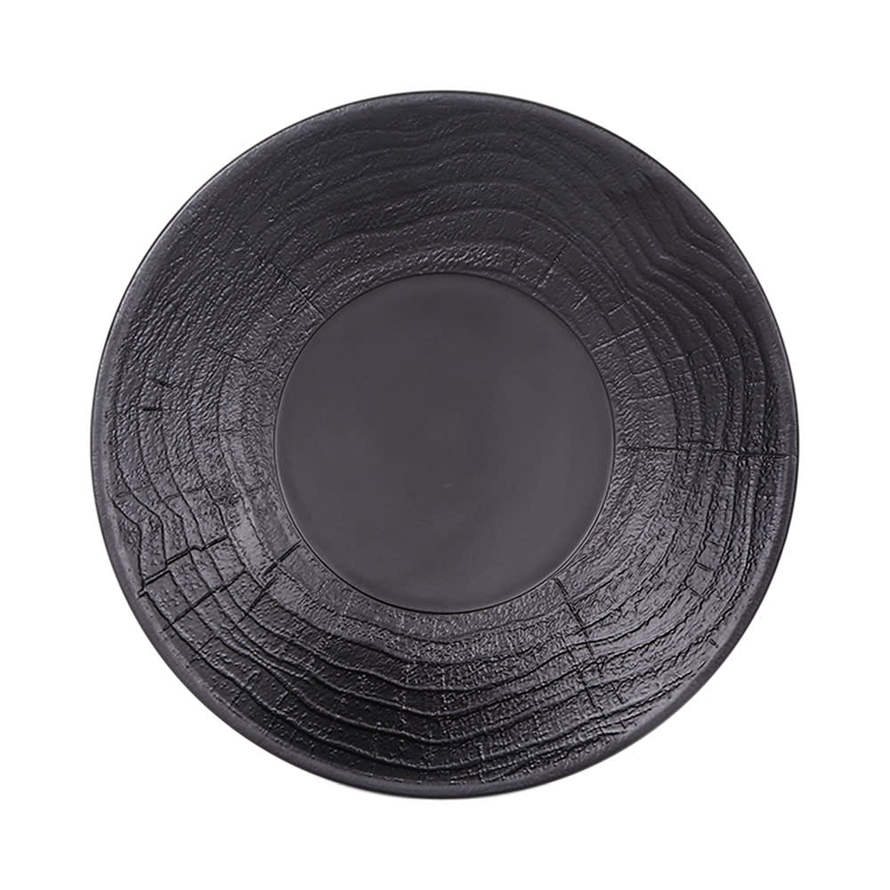 701-B20363B 10 3/8" Round Melamine Denali Plate - Black