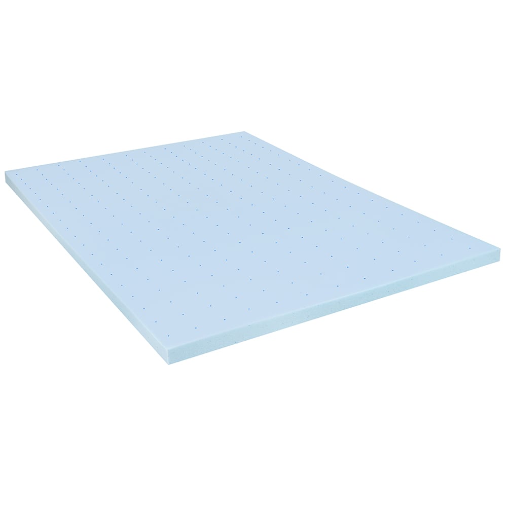 916-MRM353QGG 3" Queen Size Cooling Memory Foam Mattress Topper, Blue