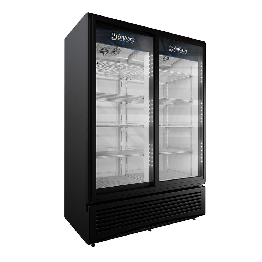 Imbera VRD43 HC BW SD 54 1/8" Two Section Glass Door Merchandiser (2