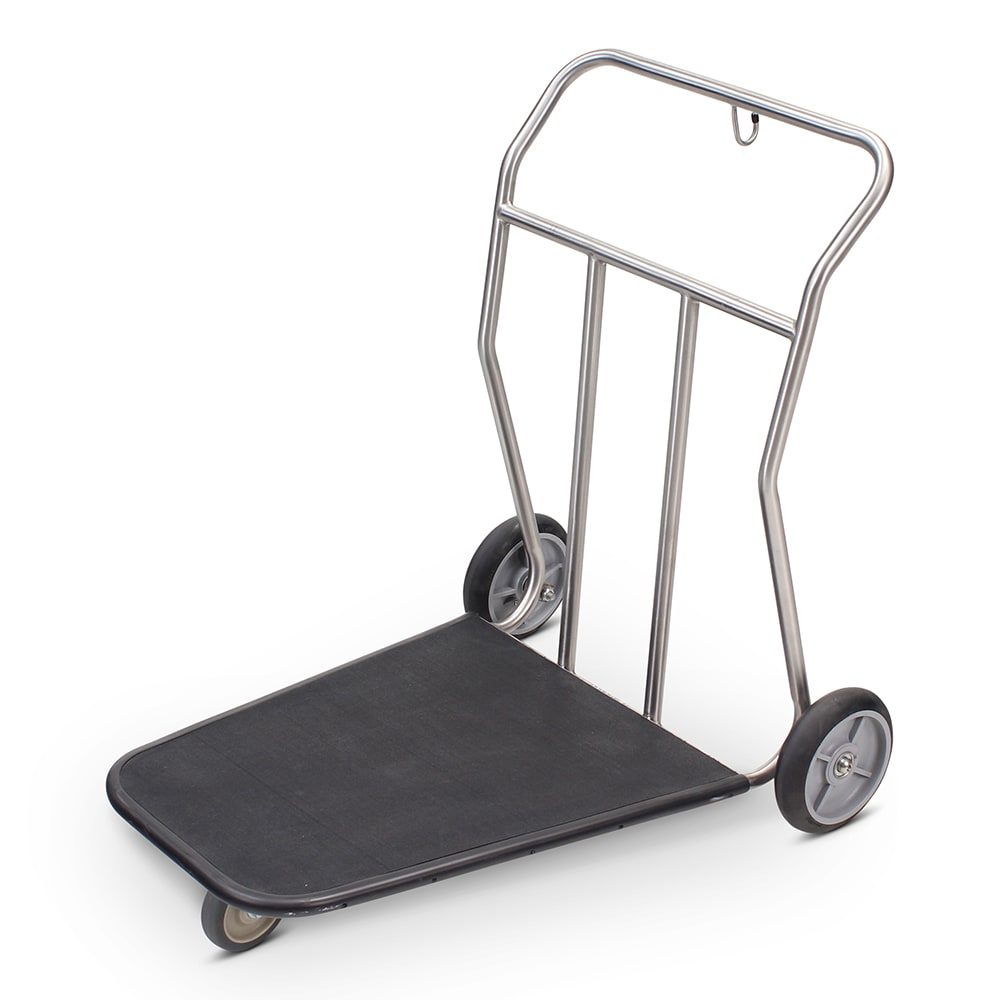 650-1575SS Self Serve Luggage Cart w/ Utility Hook & Vinyl Bumper - 37"L x 28"W x 3...