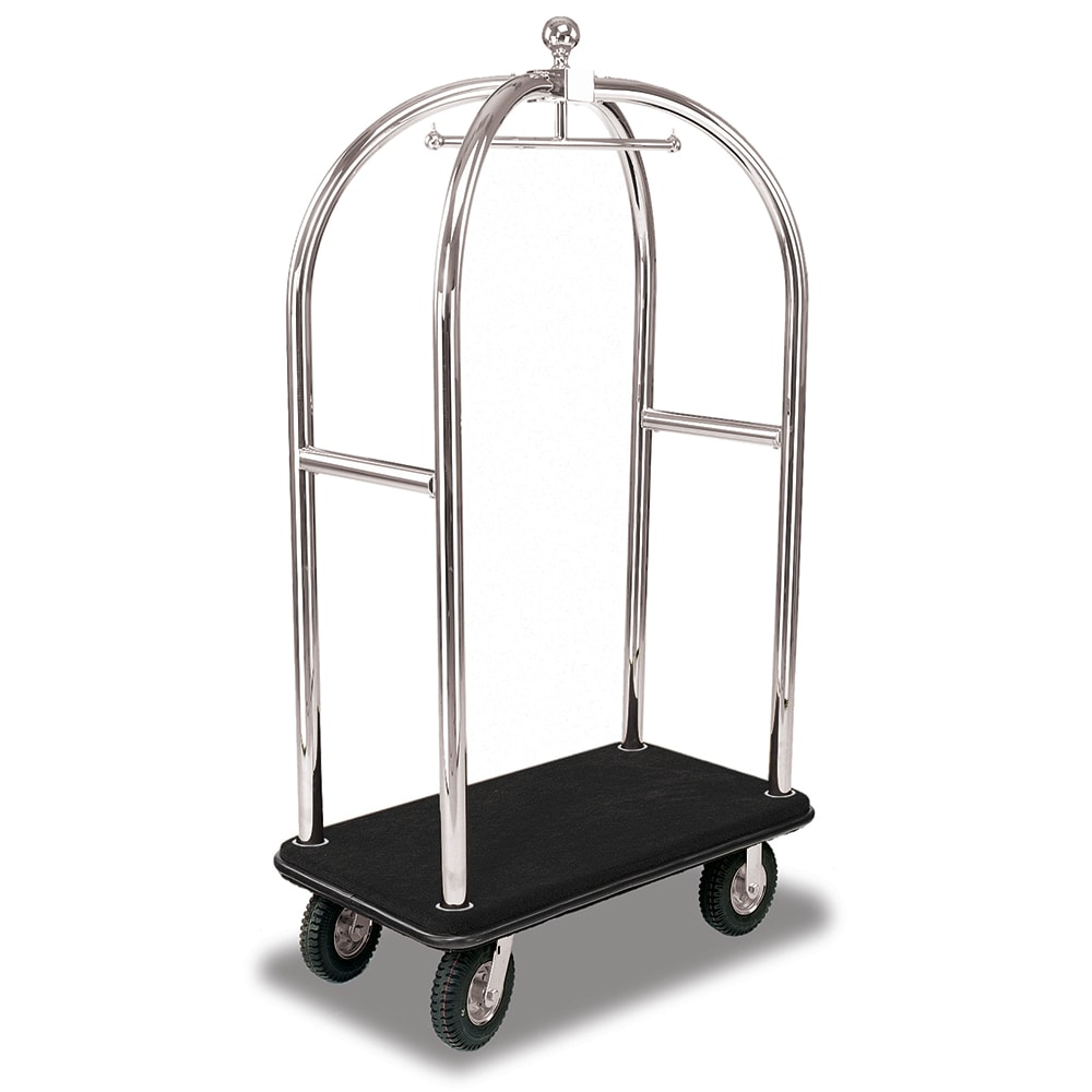 650-2521 Birdcage Luggage Cart w/ (2) Push Bars & Carpeted Deck - 43"L x 24"W x 78&...