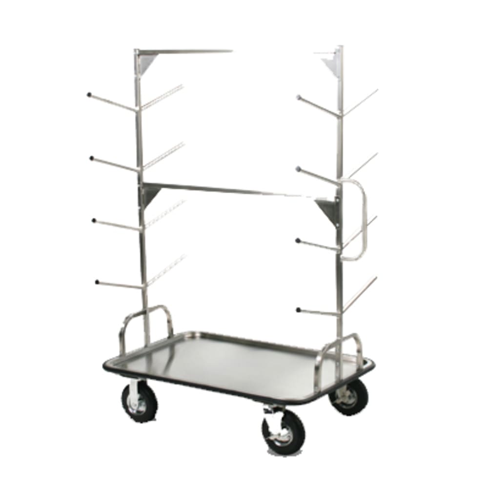 650-2569 Ski Transport Cart - 48"L x 32"W x 72"H, Brushed Steel