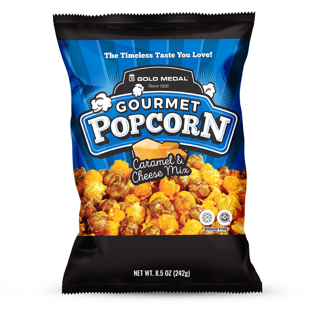 231-3739 (15) 8.5 oz Bagged Caramel & Cheddar Cheese Popcorn Mix