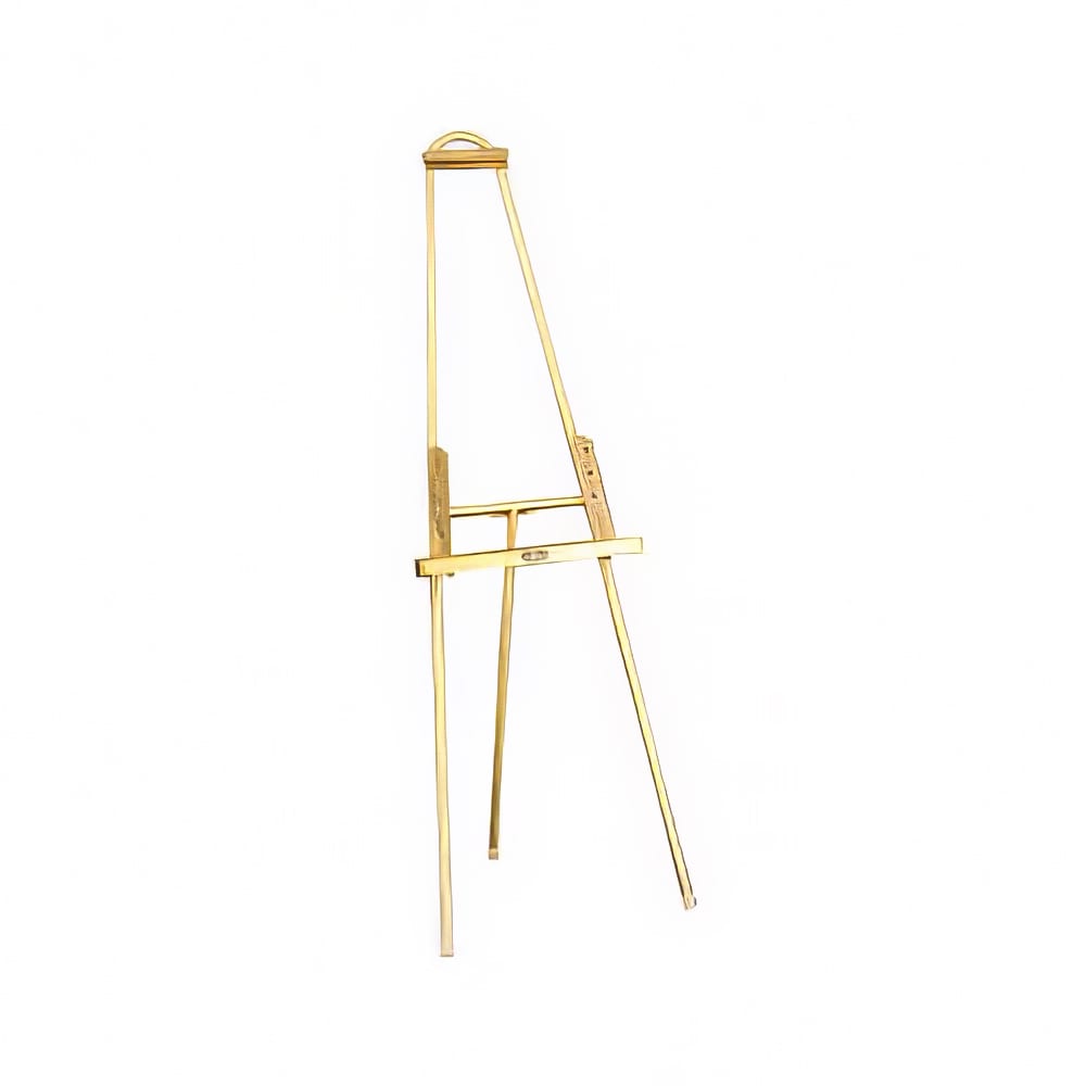 Forbes Industries 6811 Floor Easel w/ Adjustable Ledge - 24W x 20D x 66  1/2H, Brushed Brass