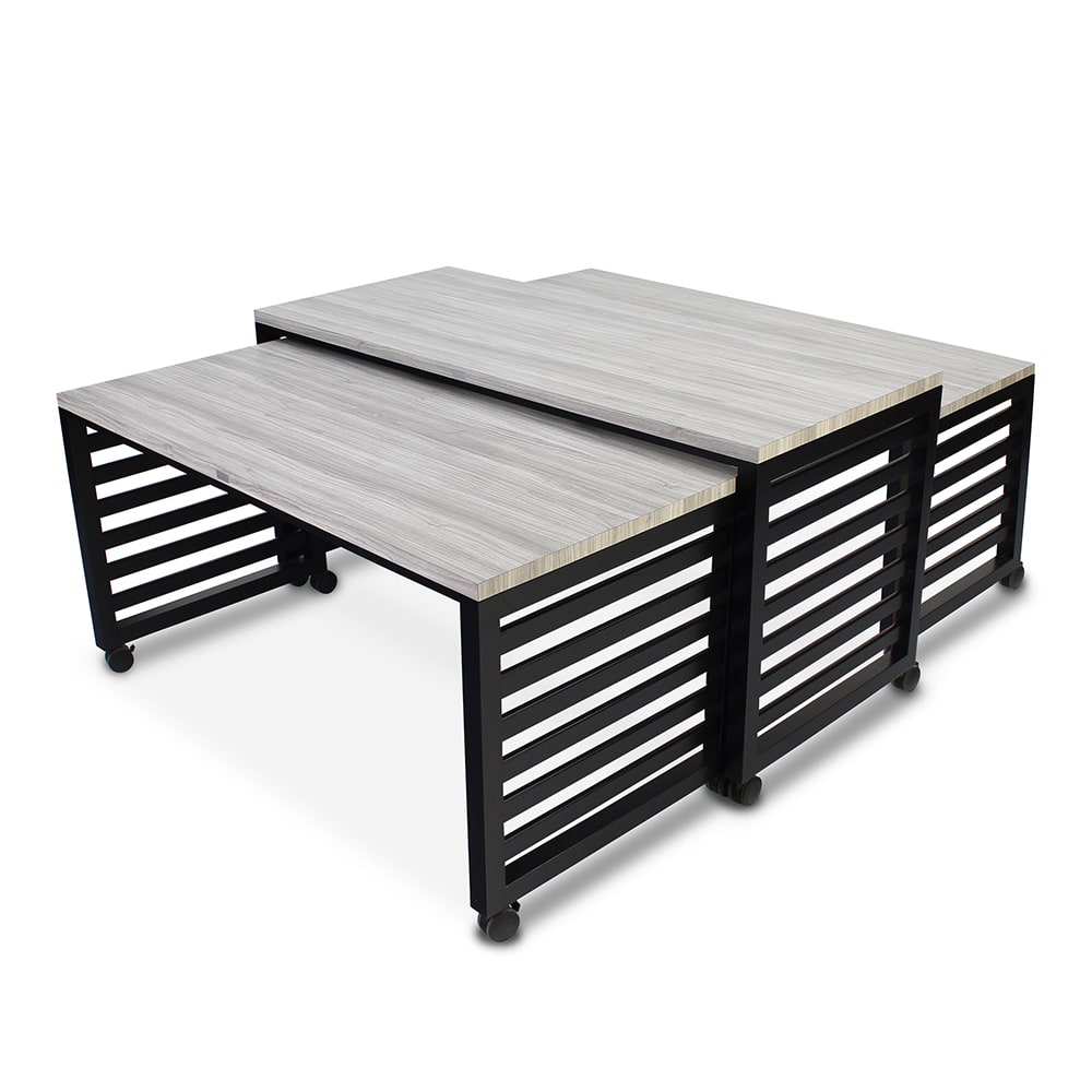650-7431 3 Piece Fiji Series Nesting Tables Set - Laminate Top w/ Steel Frame