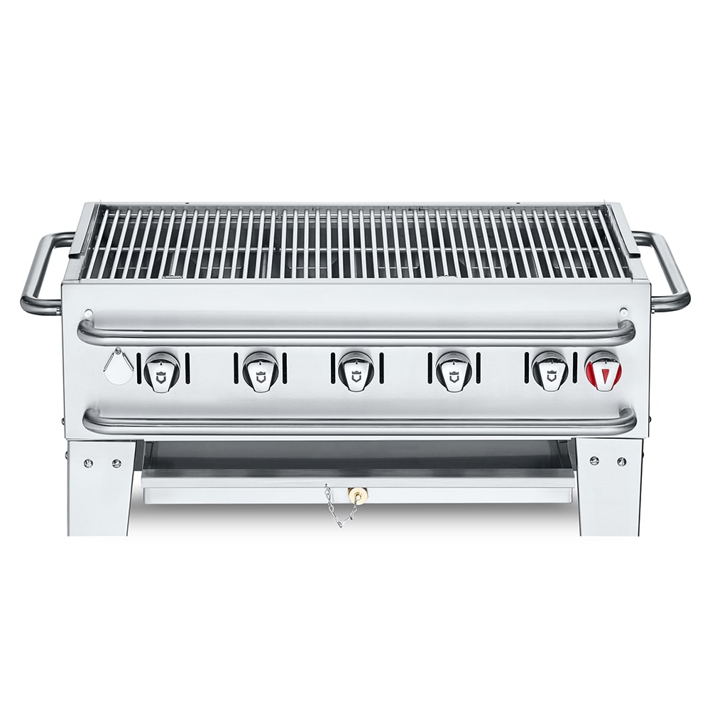 Crown Verity CV-PCB-36 28" Countertop Gas Commercial Outdoor Grill w/ Water Pan, Liquid Propane