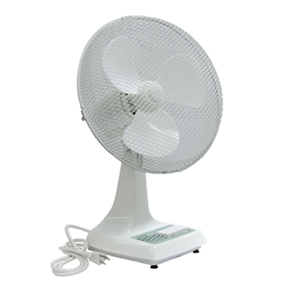 TPI ODF-12 12" Oscillating Office Fan w/ 3 Speeds - 40"H Stand, White, 120v
