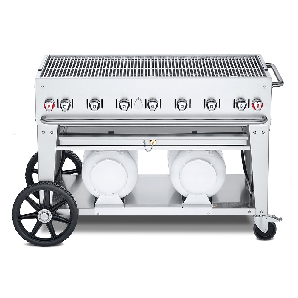 828-CVCCB48LP 46" Mobile Gas Commercial Outdoor Grill w/ Undershelf, Liquid Propane