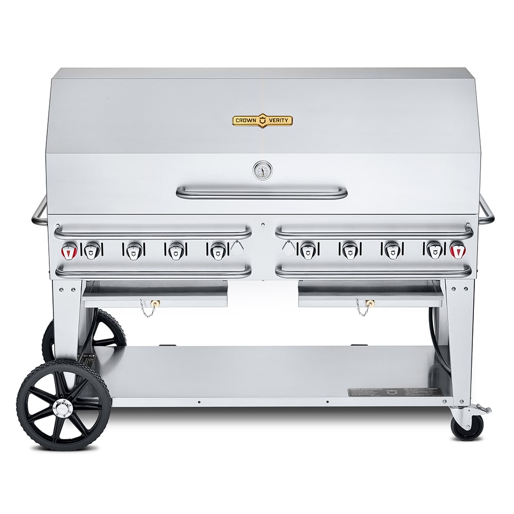 828-CVRCB601RDP 58" Mobile Gas Commercial Outdoor Grill w/ Roll Dome, Liquid Propane