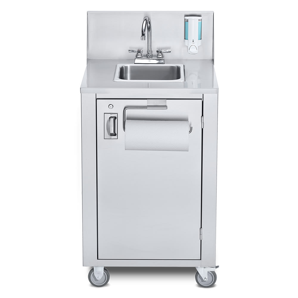 828-CVPHS4 38 1/3"H Portable Sink w/ 6"D Bowl, Hot Water