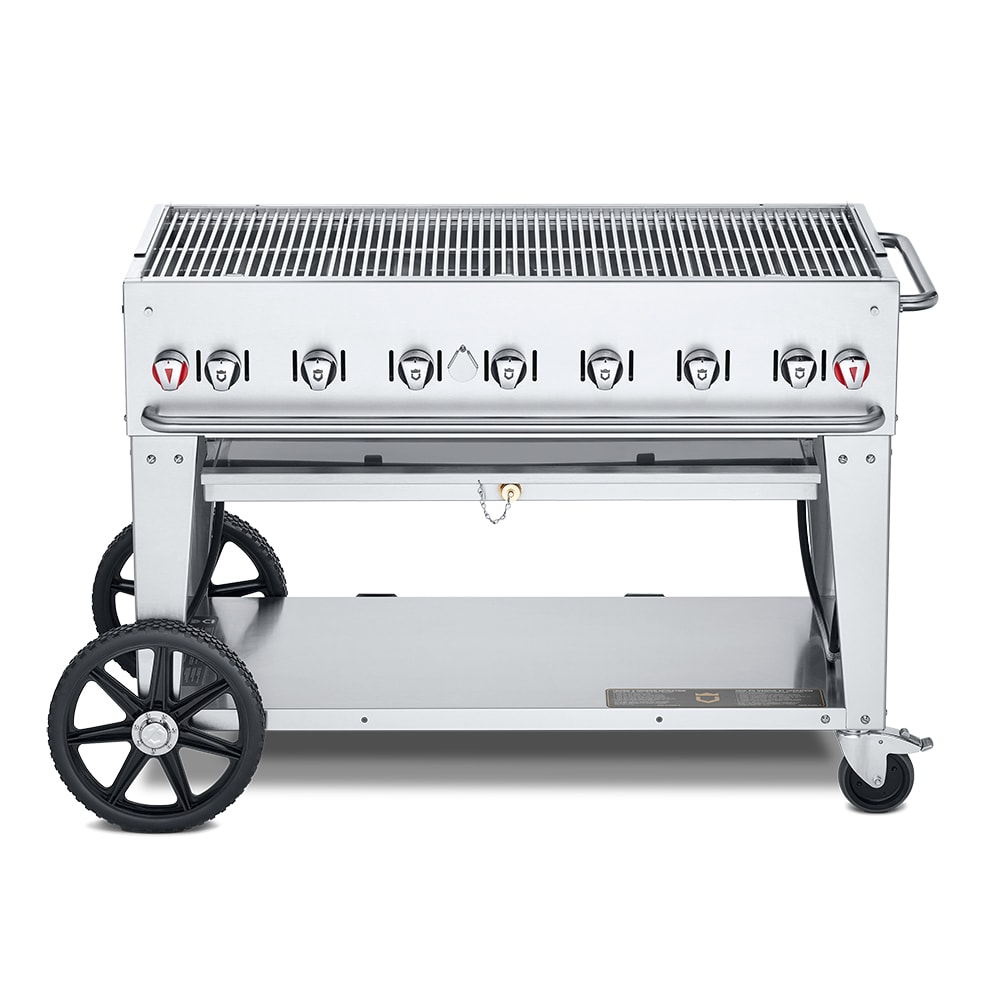 828-MCB48NG 46" Mobile Gas Commercial Outdoor Charbroiler w/ Water Pan, Natural Gas