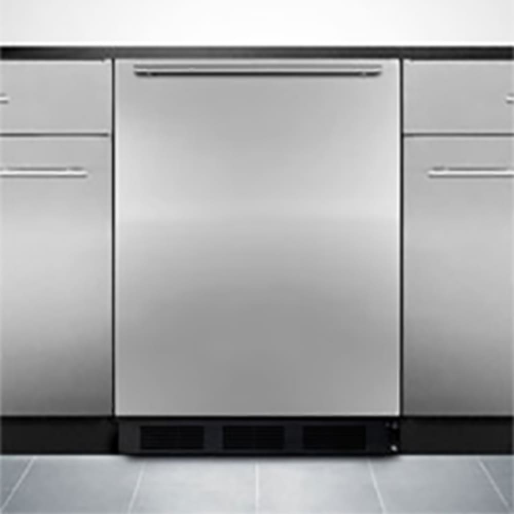 Summit FF7BKBISSHH 23 5/8"W Undercounter Refrigerator w/ (1) Section & (1) Solid Door - Stainless Steel, 115v