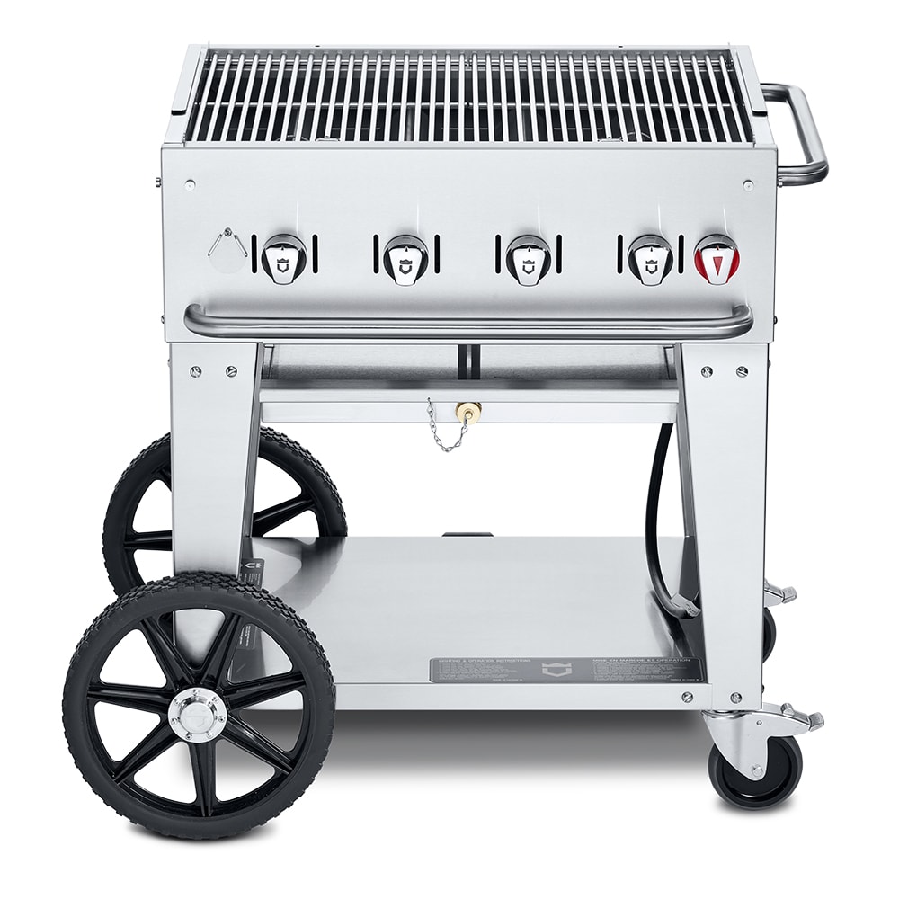 828-MCB30LP 28" Mobile Gas Commercial Outdoor Charbroiler w/ Water Pan, Liquid Propane 