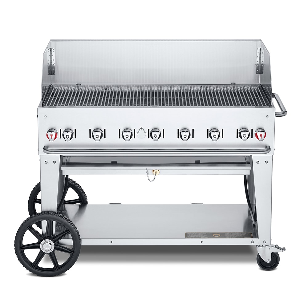 828-MCB48WGPLP 46" Mobile Gas Commercial Outdoor Charbroiler w/ Water Pan, Liquid Propane
