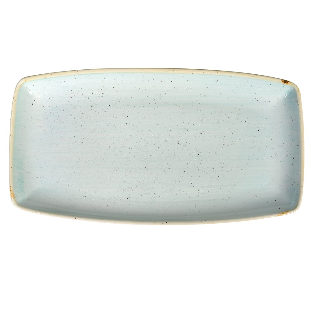 893-SDESOP141 14" x 7 1/4" Rectangular Stonecast Plate - Ceramic Duck Egg Blue