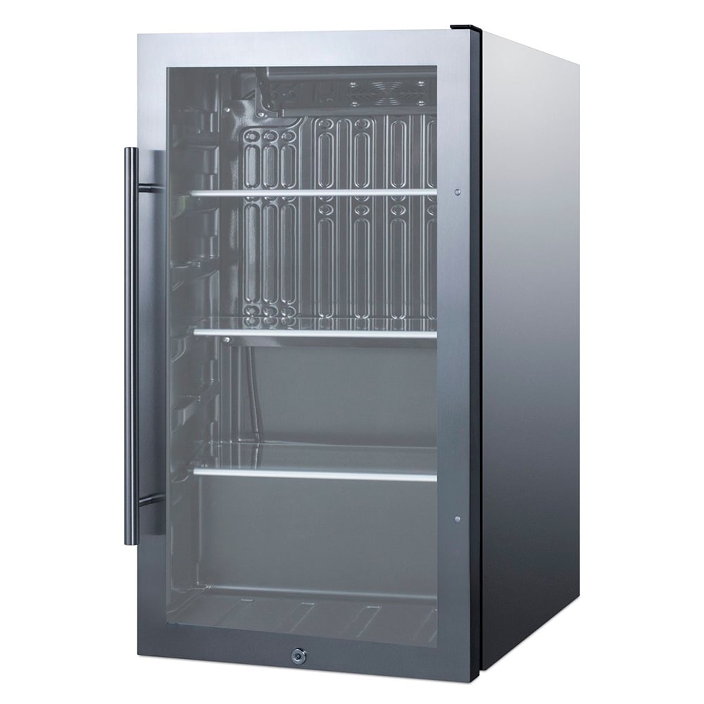 Summit SPR488BOSCSS 19" W Indoor/Outdoor Undercounter Refrigerator w/ (1) Glass Door, 115v