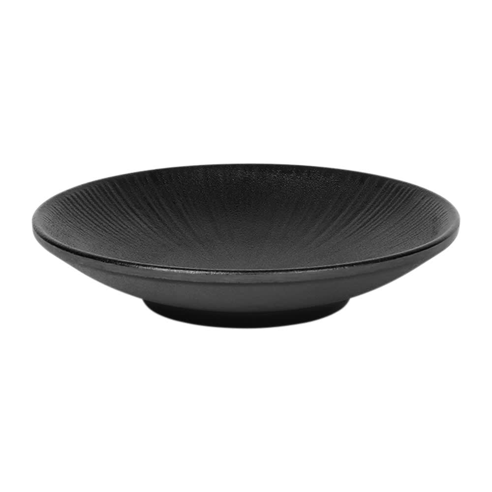 701-B379060B 6" Round Melamine Plate, Black