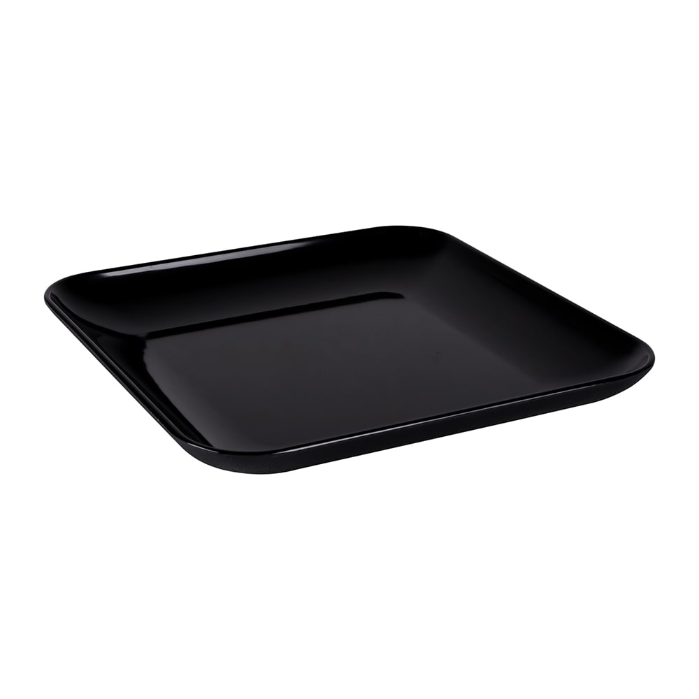 701-M1325SQB 13 1/4" Square Classic Platter - Melamine, Black