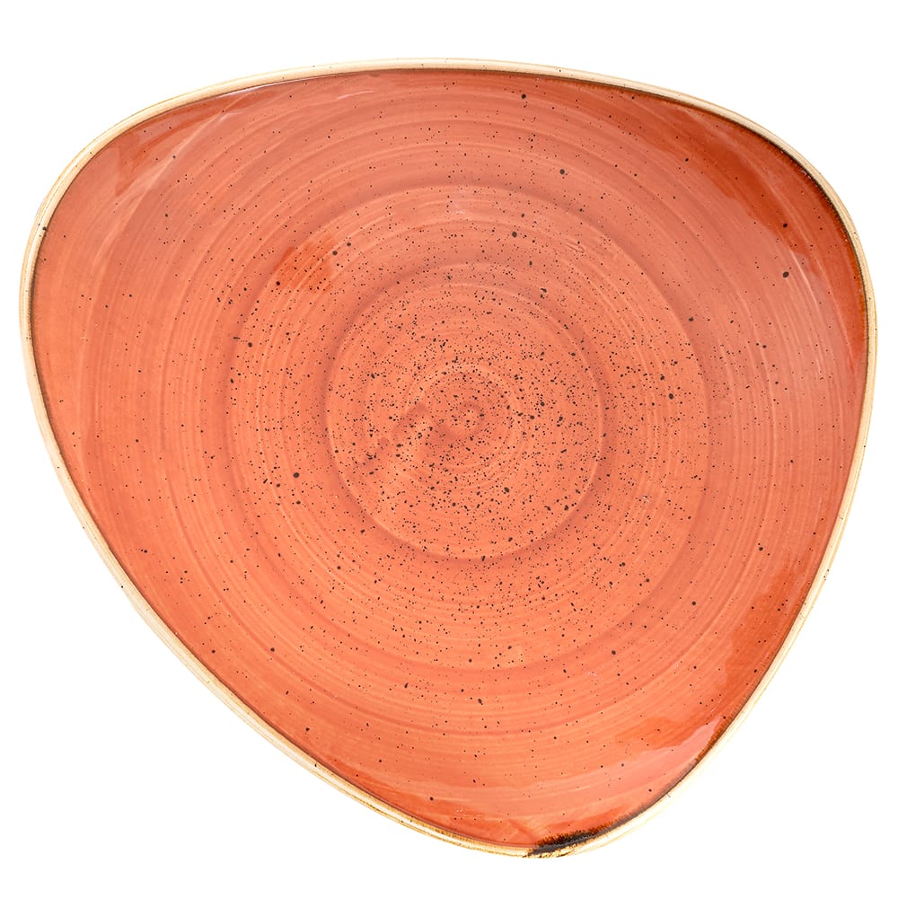 893-SSOSTR91 9" Triangular Stonecast Plate - Ceramic, Spiced Orange