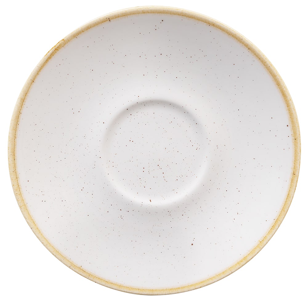 893-SWHSCSS1 6 1/4" Round Stonecast Saucer - Ceramic, Barley White