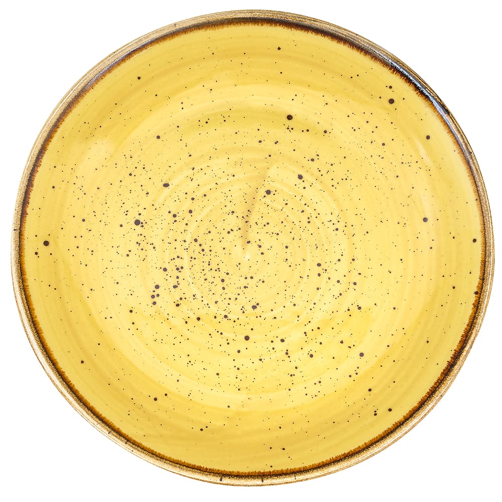 893-SMSSEVP61 6 1/2" Round Stonecast Plate - Ceramic, Mustard Seed Yellow