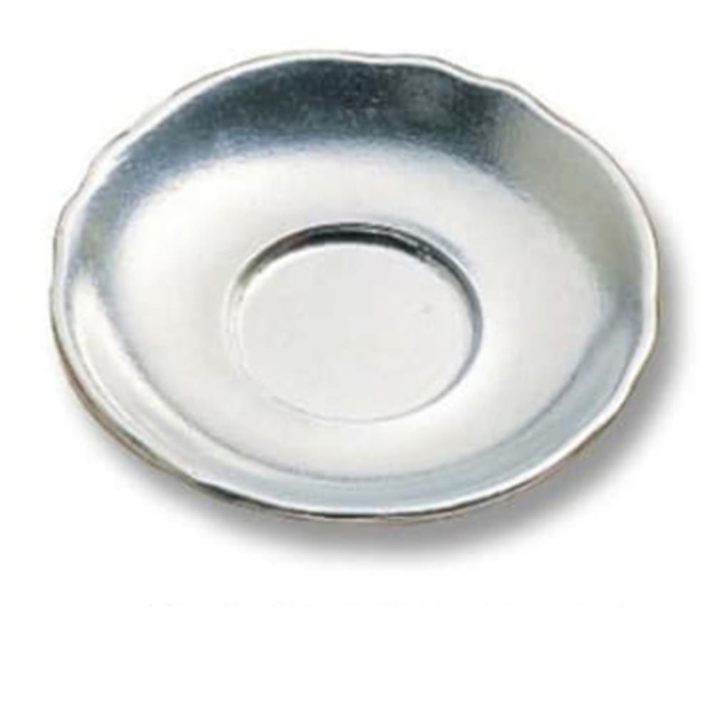 017-1026SWH 5 3/8" Saucer, Aluminum/White