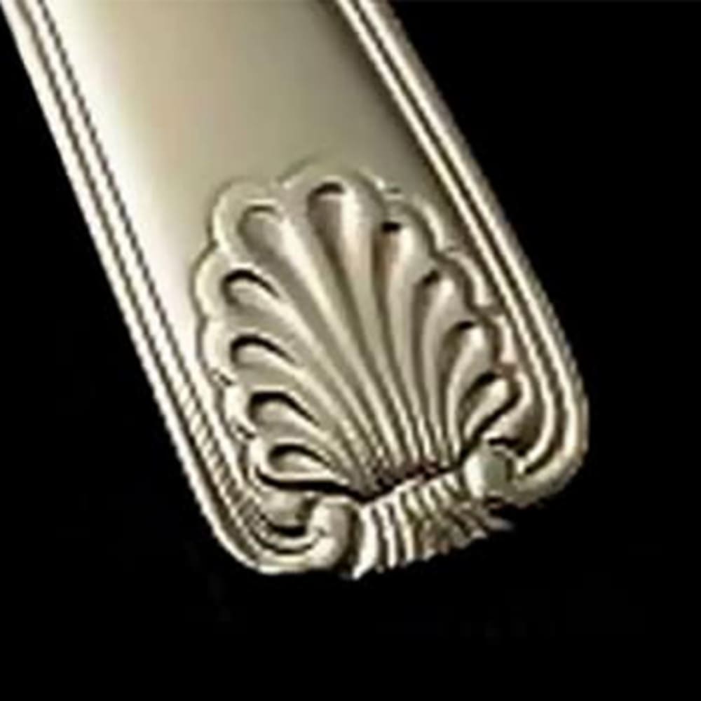 Bon Chef S2002 7 6/9" Iced Tea Spoon with 18/10 Stainless Grade, Shell Pattern