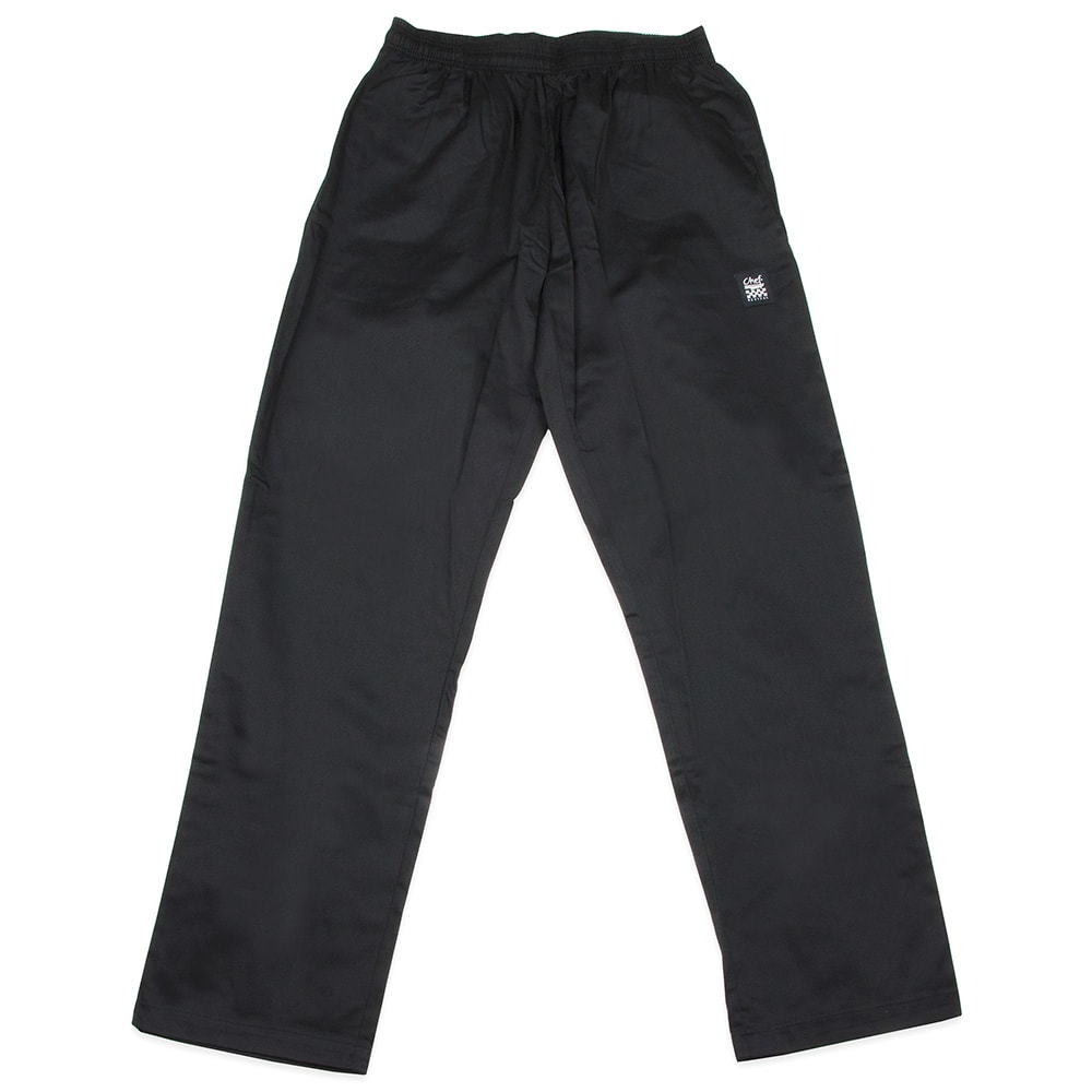 094-P020BK2X 2X-Large Baggy Chef Pants - Black, Poly-Cotton