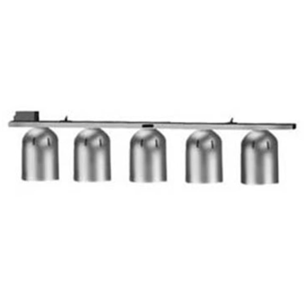 128-60065 49 1/4" Track Mount Heat Lamp w/ (5) Lamps - Lower Switch, Silver, 120v