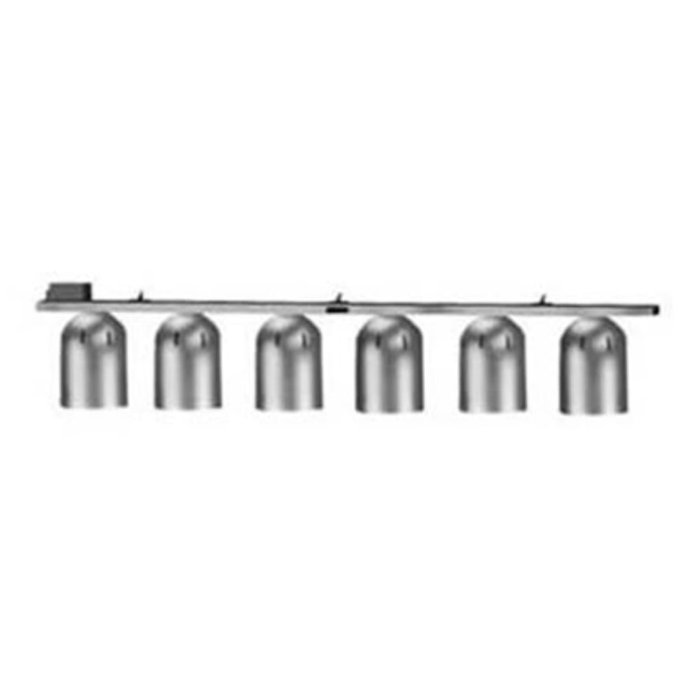 128-60066 59 1/4" Track Mount Heat Lamp w/ (6) Lamps - Lower Switch, Silver, 120v