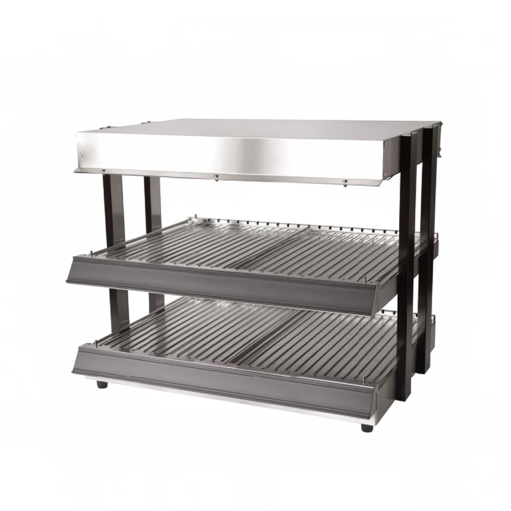 Global Solutions GS1300-24-S 18" Self Service Countertop Heated Display Shelf - (4) Shelves, 120v