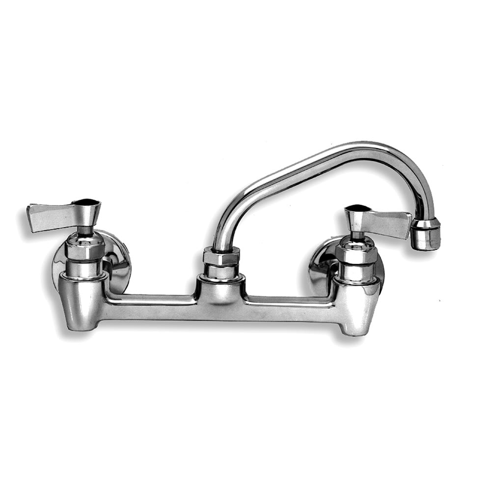 696-53120 Splash Mount Faucet w/ 10" Swing Spout - 1/2" Female Inlets, Stainless Steel