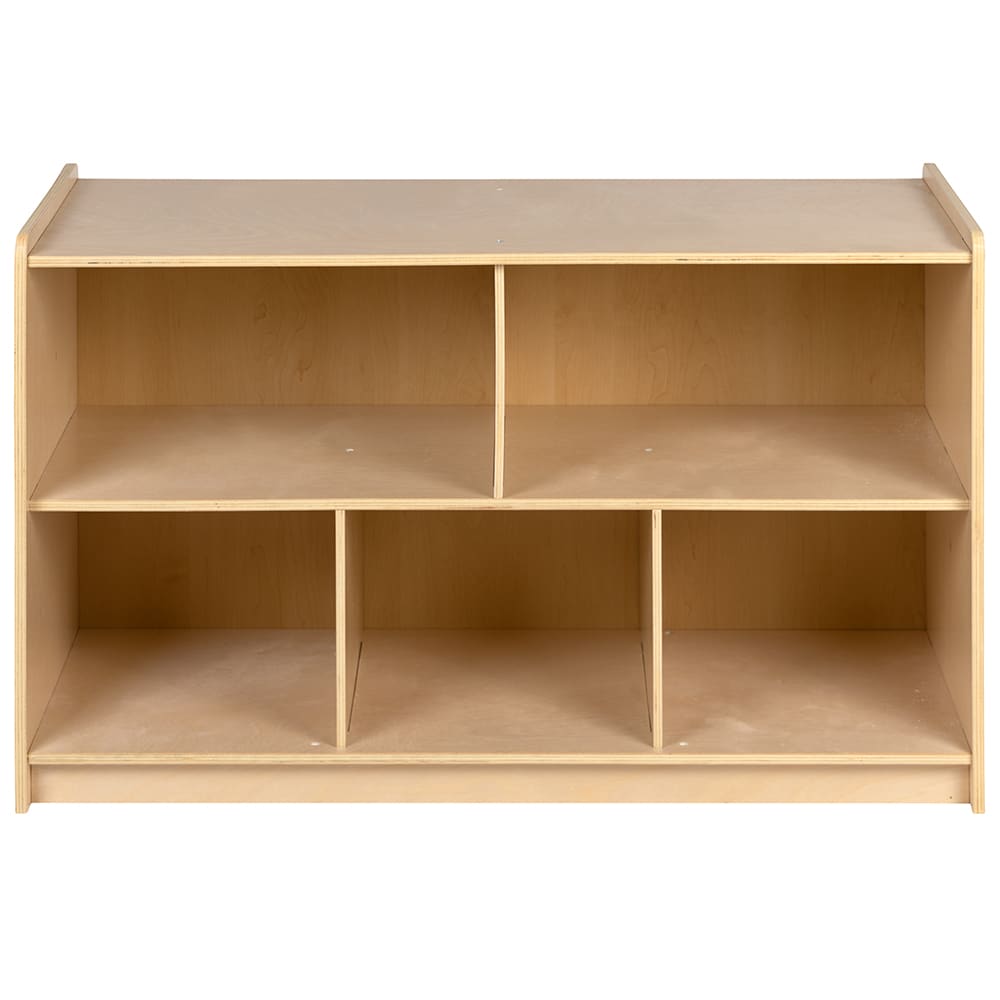 916-MKSTRG004GG 5 Section Classroom Storage Cabinet - 36"W x 15"D x 24"H, Wood, Na...