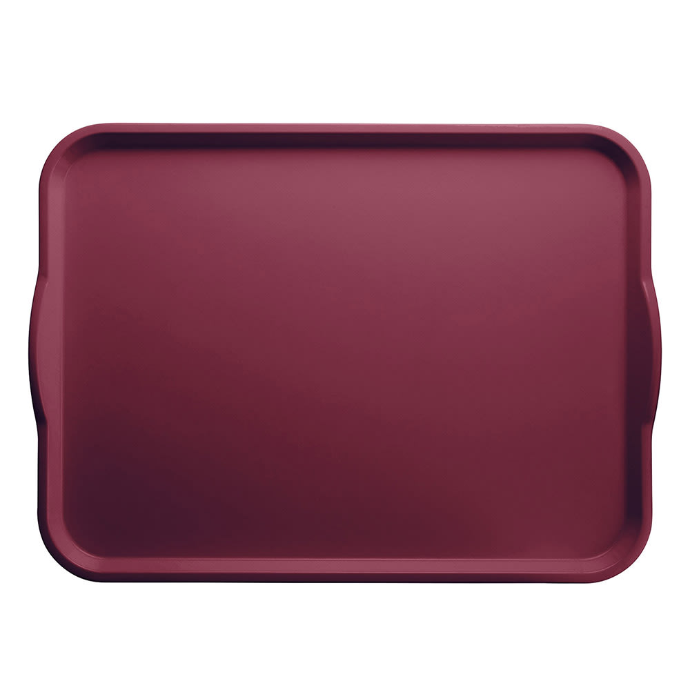 144-1520H522 Rectangular Camtray® w/ Handles - 15" x 20", Fiberglass, Burgundy Wine