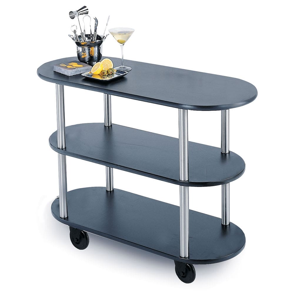121-36200 Oval Dessert Cart w/ Multi-Tiered Design - Black