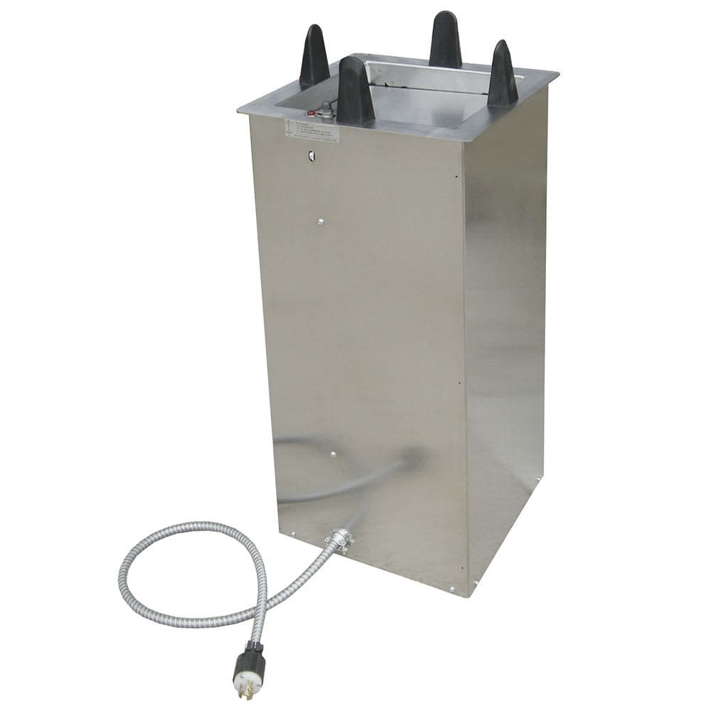 121-S6012 15 3/8" Heated Drop In Dish Dispenser for Square Plates - Stainless, 120v