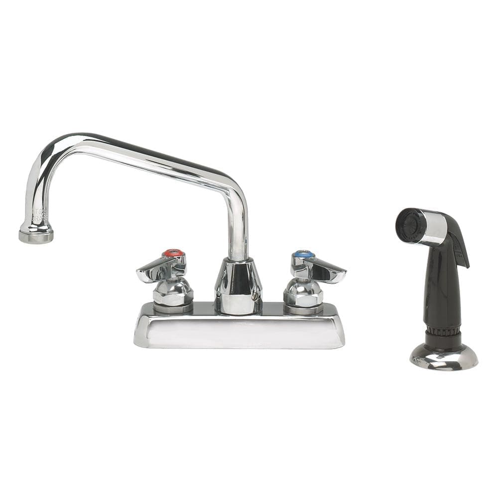 161-A29 Deck Mount Faucet - Swing Spout, 4" Centers, Spray Nozzle