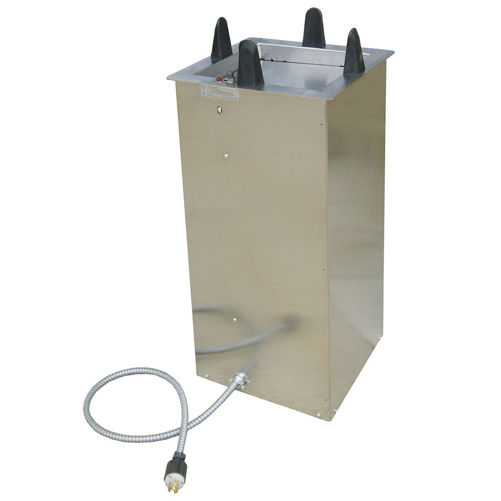 121-S6009 12 1/2" Heated Drop In Dish Dispenser for Square Plates - Stainless, 120v