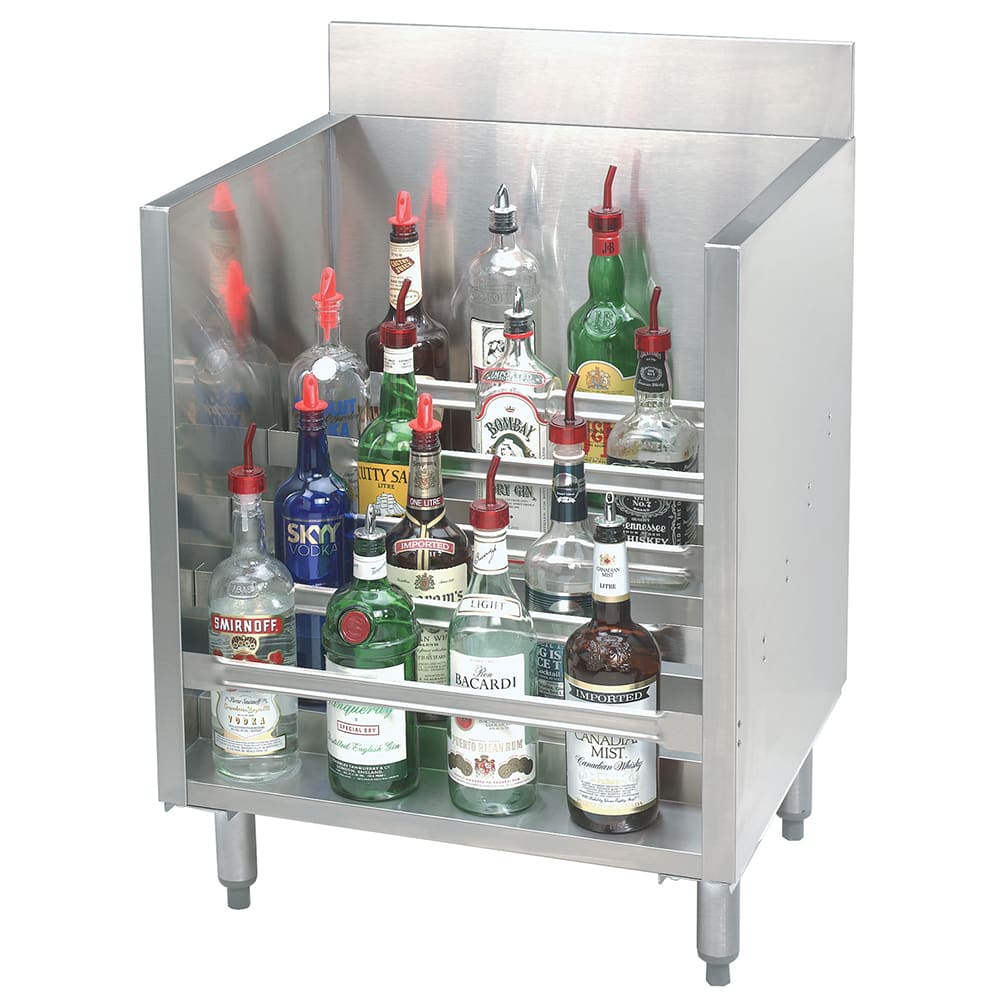 161-CRLR24 24" Tiered Display Rack w/ (5) 5 Bottle Steps, Stainless