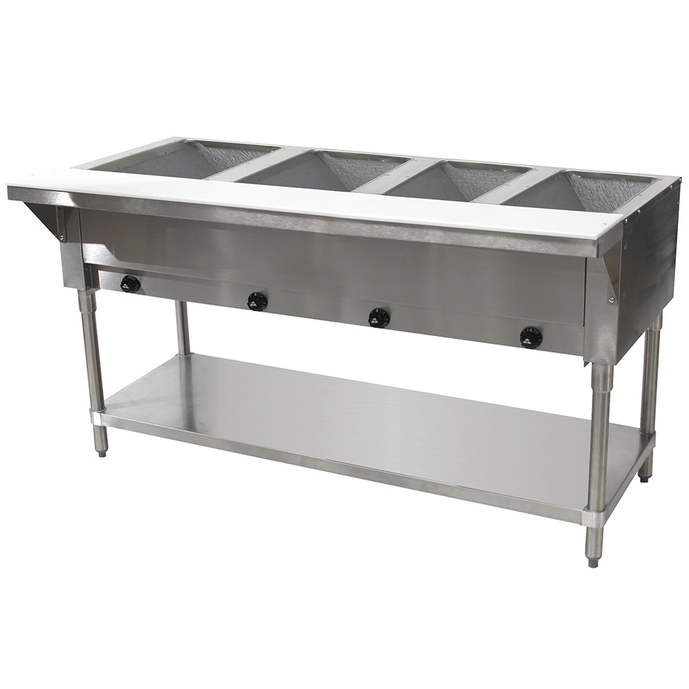 161-HF4GNAT 62 3/8" Hot Food Table w/ (4) Wells & Cutting Board, Natural Gas