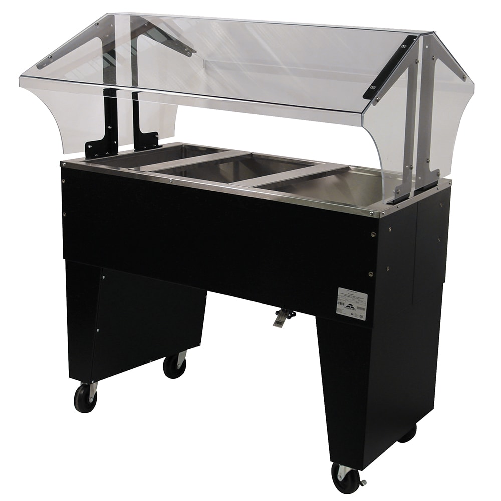 161-B3CPUB 42 5/8" Cold Food Bar - (3) Pan Capacity, Floor Model, Black