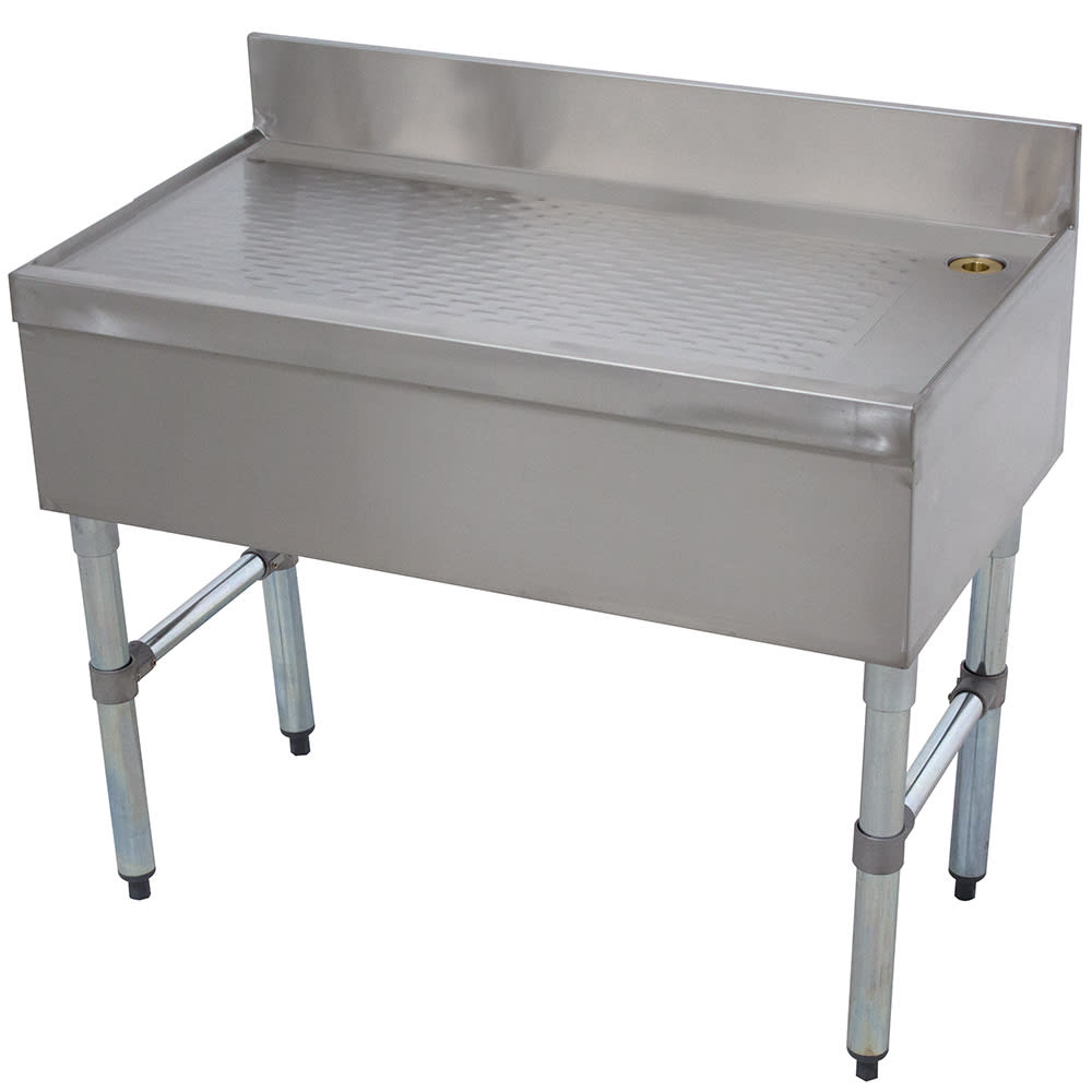 161-CRD30 30" Modular Bar Type Drainboard w/ Black Powder Coat Legs